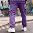 thumbnail image 5 of Basysin Men Jogger Cargo Pants Elastic Drawstring Waist With Pockets Trousers Solid Color Lounge Walking Jogging Outdoor Casual Workout Home, 5 of 6