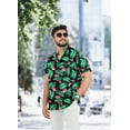 thumbnail image 2 of LA LEELA Men's Summer Beaches Button Down Tops Vacation Cruise Hawaiian Shirt For Men Stylish Mens Short Sleeve Shirts XXL Colorful, Floral, 2 of 5
