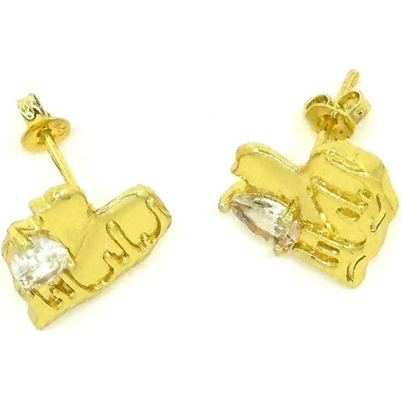 18K Gold Plated Chunky Heart Earrings Bold Design Jewelry for Women - Malibu Sunday