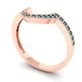 thumbnail image 2 of 0.25 ct Brilliant Round Cut Simulated Turquoise 14k Rose Gold Stackable Band SZ 5.25, 2 of 6