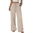 thumbnail image 6 of BAKREP Wide Leg Pants for Women Flowy Palazzo Drawstring Elastic Waist Trousers with Pockets Summer Beach Vacation Clothes Flowy Pants Drawstring Loose Lightweight Pants, 6 of 11