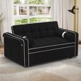 thumbnail image 3 of DEALTOPS 3 in 1 Sofa Bed, 55" Loveseat Sleeper with Two Pillows & Phone Stand, Black, 3 of 8