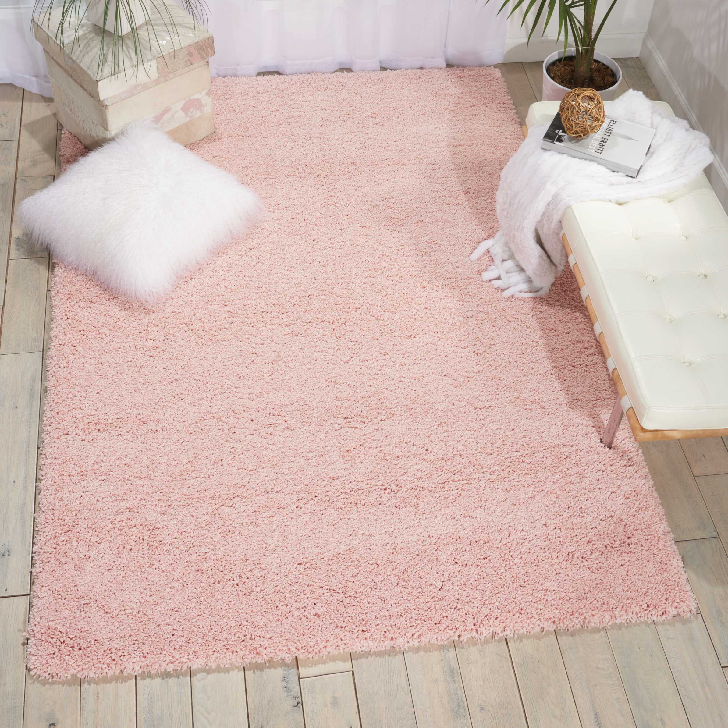 Nourison Amore Solid Blush Area Rug - Walmart.com