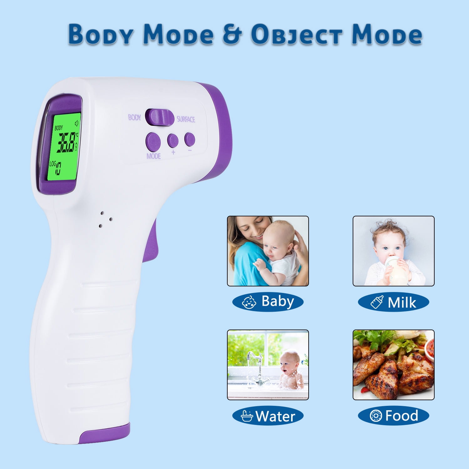 Touchless Infrared Thermometer for Fever Indoor and Outdoor Use with Accurate Instant Read for Adult Baby and Kids 