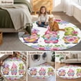 thumbnail image 5 of Spring Gnomes Round Area Rug 6Ft Washable Circle Rugs for Bathroom Office, Botanical Rose Flower Leaves Butterfly Non-Slip Carpet Floor Mats Indoor Outdoor Carpet Runner Aesthetic Home Decor, 5 of 8