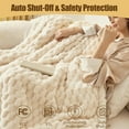 thumbnail image 6 of Electric Heated Blanket Throw 50" x 60" Soft Ribbed Faux Fur Flannel Fast Heating 12 Heat Levels 1–12H Timer & Overheat Protection & Auto Shut-Off & ETL FCC & Machine Washable Heated Throw (White), 6 of 8
