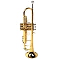 thumbnail image 1 of Campana de trompeta, instrumentos musicales Trompeta chapada en oro Trompeta profesional compacta y liviana, 1 of 8