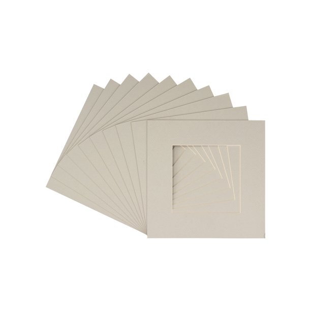 Taupe Acid Free 12x12 Picture Frame Mats with White Core Bevel Cut for