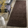 thumbnail image 4 of SAFAVIEH Laguna Neven Plush Solid Shag Area Rug, Brown, 6'7" x 6'7" Round, 4 of 10