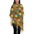 thumbnail image 3 of Honeii Colorful Circle Print Scarf Oversized Scarf Tassel Fall Winter Thick Scarf Warm Shawl Women,Women's Scarves & Wraps, 3 of 8