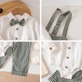 thumbnail image 3 of FYMNSI Baby Boy Suits Long Sleeve Clothes Infant Gentleman Outfit Dress Shirt with Suspenders Pants 9-12 Months Green, 3 of 5