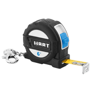 HART 6-Foot Compact Tape Measure Keychain, Wide-Blade