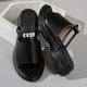 thumbnail image 5 of Negro Correa de Tobillo Tacones Tacón Cuña Color Sólido Malla Embellecido Más Tamaño Hueco-Fuera Peep Toe Zapatos Estilo Primavera / Verano Zapatillas de Moda Y Cómodas Zapatillas de Caminar de las M, 5 of 9