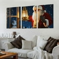 thumbnail image 2 of Nawypu  - Canvas Print Wall Art - Window Frame Style Wall Art - Santa Claus Carrying Gifts Coming on Christmas Eve | Giclee Print Modern Home Decor. Stretched & Ready to 12''x16''X3 Panels, 2 of 4