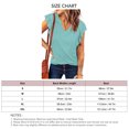 thumbnail image 3 of Blusa de verano para mujer, cuello en V, manga casquillo, informal, fluida, Color puro, camisetas elegantes para mujer, 3 of 4