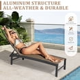 thumbnail image 2 of Joinhom Patio Aluminum Adjustable Chaise Lounge Chair Brown, 2 of 5