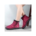 thumbnail image 4 of Fangasis Ladies Ankle Boot Casual Winter Warm Shoes Side Zipper Snow Boots Cold Weather Breathable Booties Red 7.5, 4 of 8