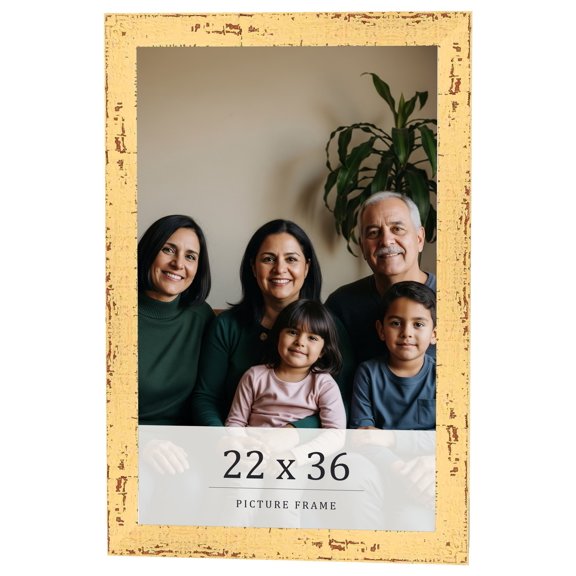 22x36 Frame Yellow Real Wood Picture Frame Width 1.25 inches | Interior Frame Depth 0.5 inches |