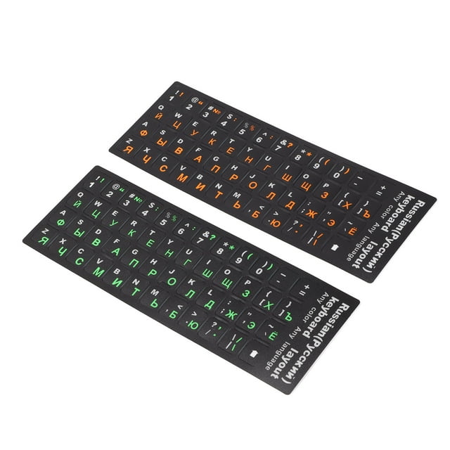 2Pcs Russian Keyboard Stickers for PC Laptop, Waterproof and Dustproof, Easy to Use with Unique Coating, Suitable for 10in to 17in Keyboards