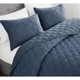 thumbnail image 3 of Brooklyn Loom Diamond Stiched Prewashed 100% Cotton Blue 2-Piece Twin Quilt Set, Solid Casual themed, Adult Bedding, OEKO-TEX Certified, 3 of 10