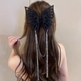 thumbnail image 4 of Elegant Big Butterfly Hair Clips Ladies Female Tassels Hairpin Hair Headwear for Women Thinner Thick Hair Accessory, 4 of 8