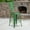 Green, variant on Emma + Oliver 24"H Blue Metal Counter Height Stool with Back and Wood Seat