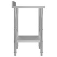 thumbnail image 3 of vidaXL Kitchen Work Table with Backsplash 60x60x93 cm Stainless Steel, 3 of 5