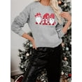 thumbnail image 3 of VILOVE Women Merry Christmas Sweatshirt Gnomes Santas Graphic Christmas Sweatshirt Cute Long Sleeve Pullover Top, 3 of 6