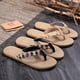 thumbnail image 2 of 1 par de pantuflas de verano planas para playa, chanclas de paja sintética, elegantes y refrescantes para mujer (beige, tallas 36, 5.5 EE. UU., 3 UK, 36 UE, 8.8425 pulgadas), 2 of 6