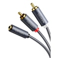 thumbnail image 1 of Cable de Audio Ugreen Auxiliar 3.5mm Hembra A 2RCA Macho 25cm Negro, 1 of 8