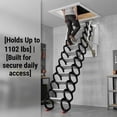 12 Step Foldable Wall Mount Storage Room Ladder, Titanium Magnesium ...