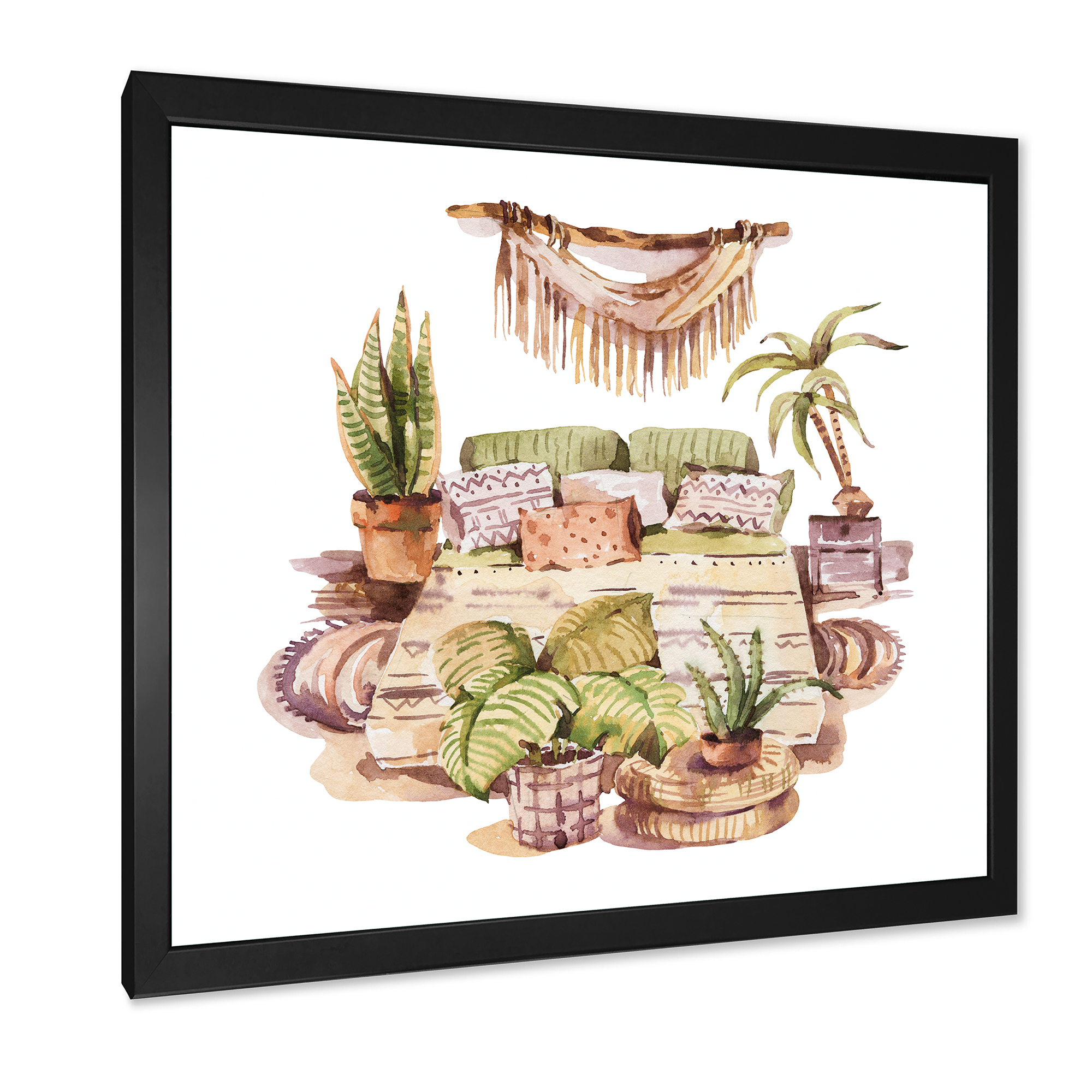 Designart 'Indoor House Plants Urban Jungle in Flowerpots IV' Traditional Framed Art Print
