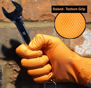 LifeGuard Orange Nitrile 8 mil Heavy Grip Industrial Gloves - Latex Free & Powder Free - 100/BX - 10BX/CS - Case of 1000 Gloves
