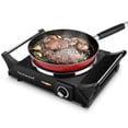 thumbnail image 1 of Techwood Estufa eléctrica portátil con placa caliente de 1500 W, quemador individual con temperatura ajustable y asas para mantener el frío, placa de cocina de 7,5 pulgadas para dormitorio, oficina, h, 1 of 5