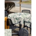 thumbnail image 4 of Outdoor Tablecloth with Umbrella Hole and Zipper, Sage Green Botanical Square Table Cloth 54x54 Inch Waterproof Tablecloth, Rustic Country Spring Floral Summer Leaf Picnic Table Cover for Patio, 4 of 7