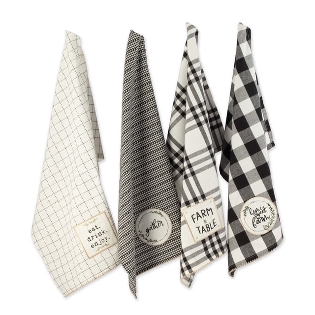 Set de Paños de Cocina DII 46x71 cm Negro 4 Unidades