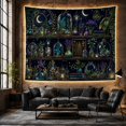 thumbnail image 6 of Magical Botanical Specimens on Shelves Against Midnight Blue Mystical Fantasy for Dark Art Lovers Whimsical Wall Decor Halloween Gift Tapestry Wall Hanging for Bedroom and Living Room, 6 of 7