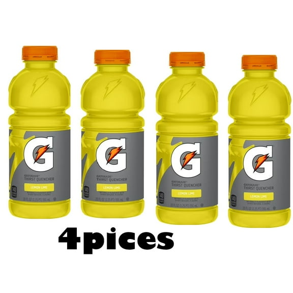 4 pices.Gatorade Thirst Quencher, Lemon Lime Sports Drinks, 20 fl oz Bottle