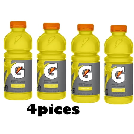 4 pices.Gatorade Thirst Quencher, Lemon Lime Sports Drinks, 20 fl oz Bottle