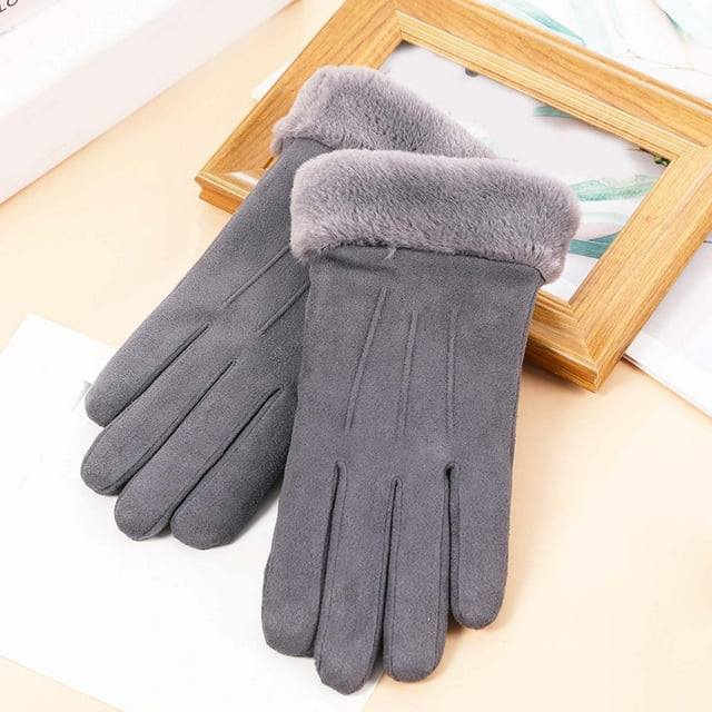 Suede Warm Gloves Winter Ladies Student Cute Korean Version With Thickened Outdoor Riding Rubber Gloves Medium Nail Latex Gloves Work Gloves Disposable Gloves Medium Latex Gloves Small