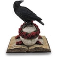 thumbnail image 3 of Zeckos Mystical Raven on Rose-Covered Skull Resin Statue 7 Inch, 3 of 3