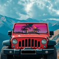 thumbnail image 3 of Uorisanigo Windshield Sun Shade Compatible with Jeep Wrangler 1997-2018, Foldable Sunset Palm Tree Front Sunshade Blocks UV Rays and Heat, Sun Shade Shield Compatible with Wrangler JK JKU TJ, 3 of 7