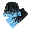 thumbnail image 5 of Halloween Pajamas, Family Matching Pajamas, Halloween Matching Family Pajamas Black Blue Bat Gradient Long Sleeve Set for Costume Party, Halloween Pajamas for Family, 10 Years, 5 of 5