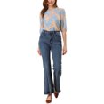 thumbnail image 2 of Allegra K Women's 3/4 Lantern Sleeve Semi Sheer Retro Lace Tops, 2 of 6