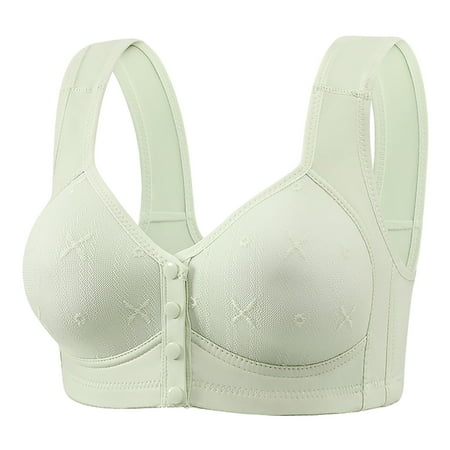 Elvqul Breathable Bras Women Green Bralette Underwear Wirefree Nylon Bras