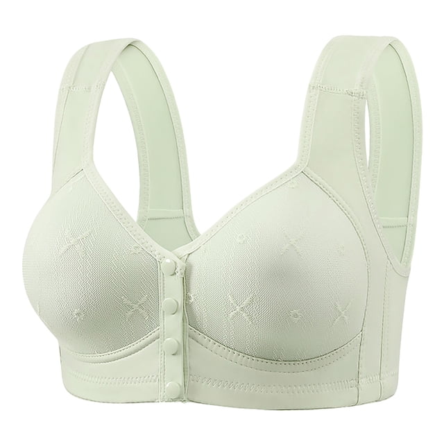 cfhntfmh Front Closure Bras for Women No Underwire Comfort Push up Bras Convenient Soft Front Buttons Plus Size Bralettes