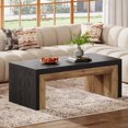 thumbnail image 5 of Tribesigns Rectangle Coffee Table for Living Room, Mid-Century Modern Coffee Table with Sturdy Base,Black & Walnut, 5 of 8