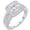E-Silver, variant on Flydeer Engagement Rings for Women Princess Cut 2CT Halo Wedding Promise Ring Silver Plated Anniversary Gift for Her Size 7
