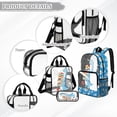 thumbnail image 3 of ZUXONGSY Cartoon Dinosaur Book Print 3 Pcs Clear Backpack Set, Heavy Duty Transparent Bookbag with Lunch Bag & Pencil Case, Back to School See Through Bags for Teens Girls, 3 of 5