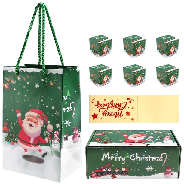 Juego de Alcancías Navideñas, Caja de Regalo con Forma de Explosión para Dinero, Alcancía Navideña para Tirar de Regalos en Efectivo (Verde, 6 Piezas)